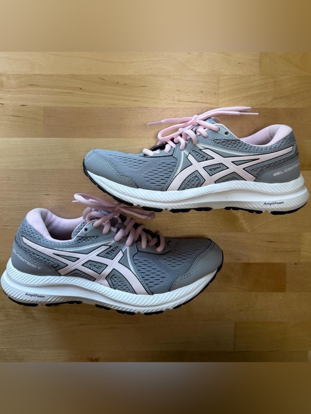 ASICS Gel Contend 7 Women’s Size 6 Wide Gray Pink Running Shoes Sneakers